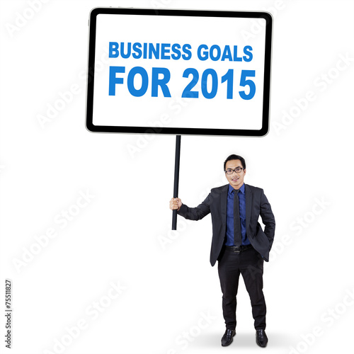 Employee with business goals for 2015