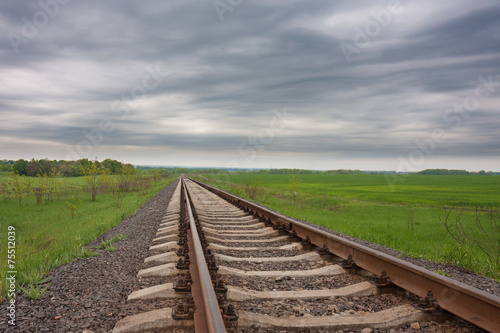 Railway track in the field