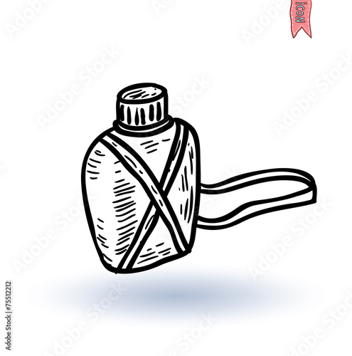 old canteen, vector illustration