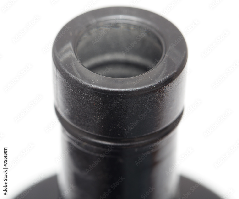 black bottle on a white background
