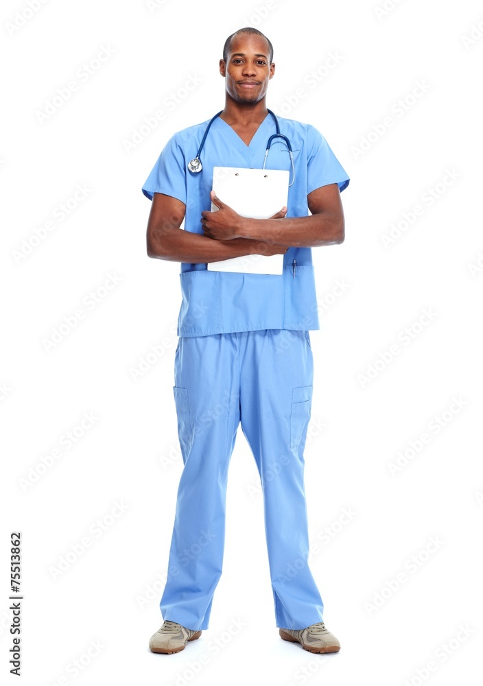 African-American black doctor man. African-American black doctor man.