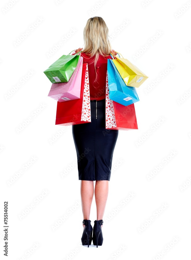 Beautiful woman with shopping bags.