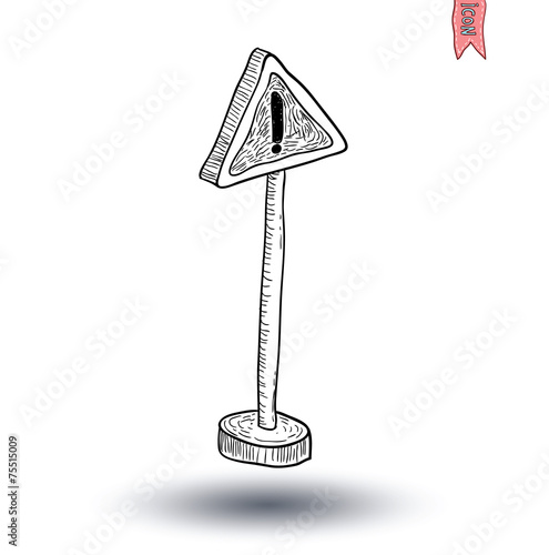 Hand drawn road signs. illustration.
