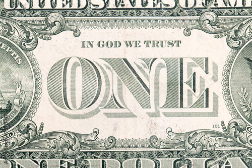 one dollars. close-up