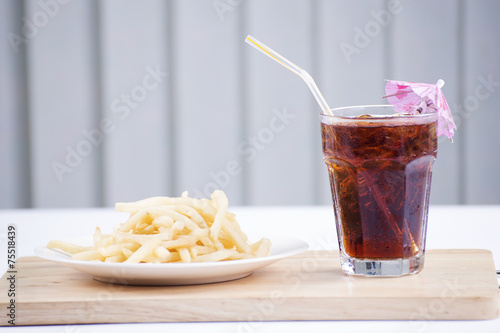 French fries and ice cola