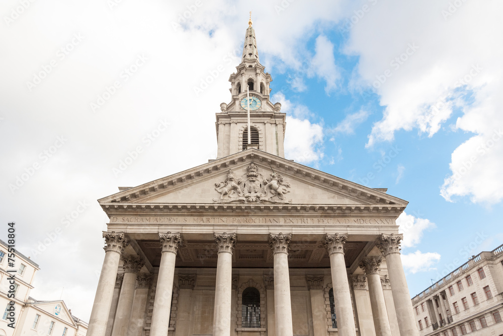 Front of church St. Martin in the Fields, London
