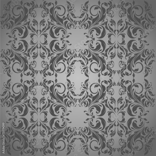 Grey vintage floral background