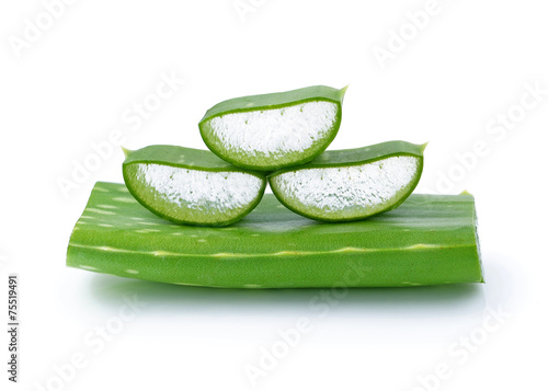 aloe vera fresh leaf isolated over white