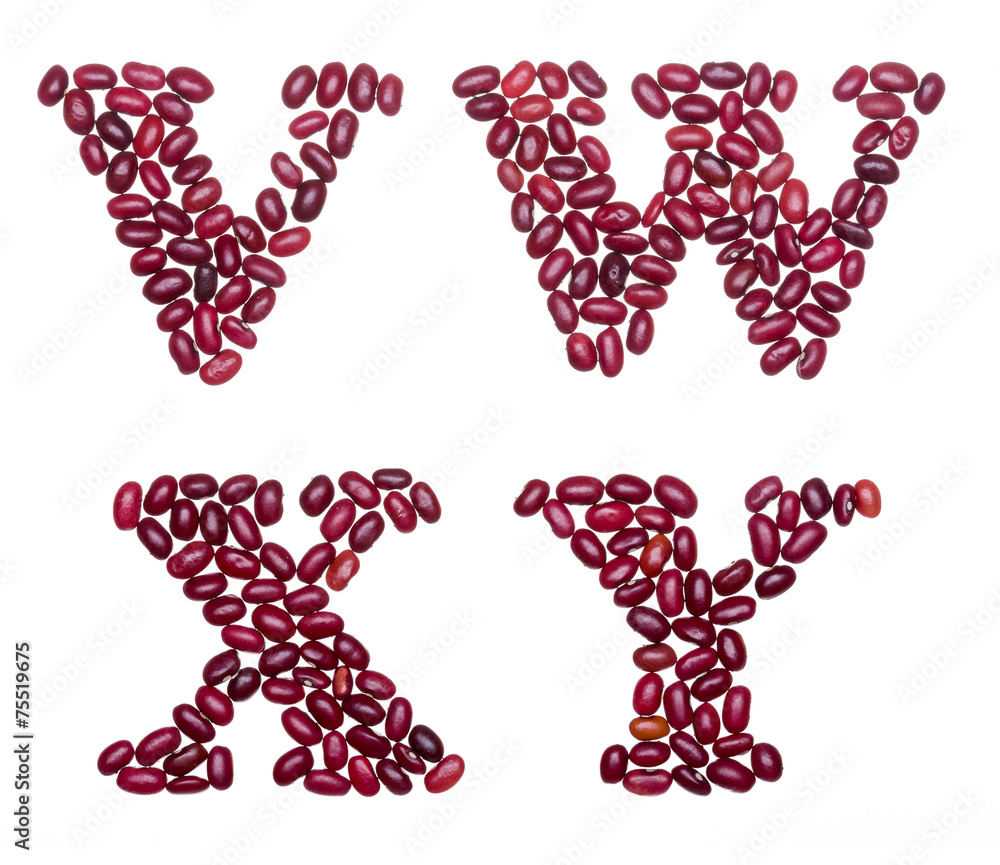 Capital characters made of red kidney beans Capital characters made of red kidney beans