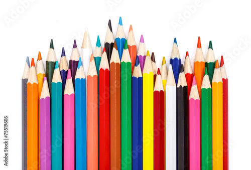 Sharpened colorful pencils
