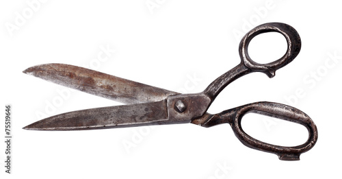 Isolated old scissors photo