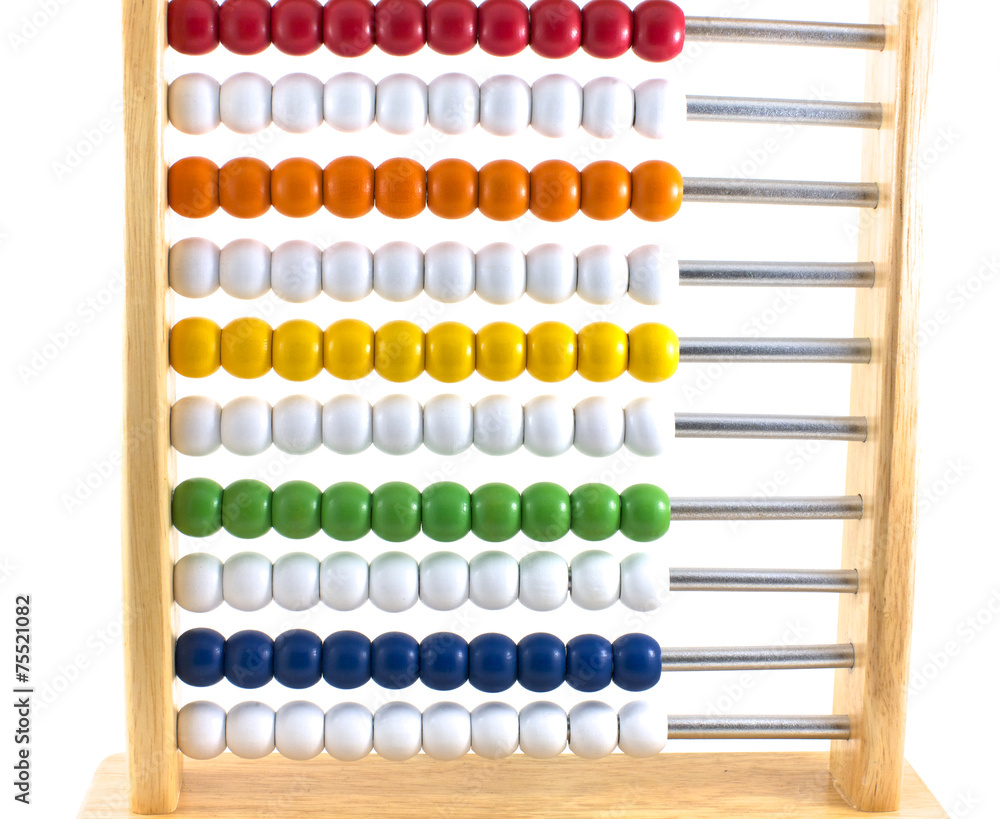A children's abacus isolated on a white background A children's abacus isolated on a white background
