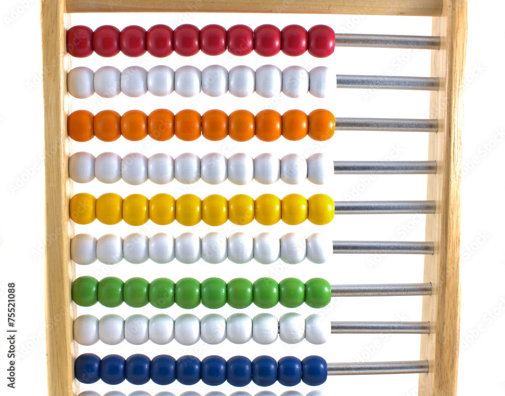 A children's abacus isolated on a white background A children's abacus isolated on a white background