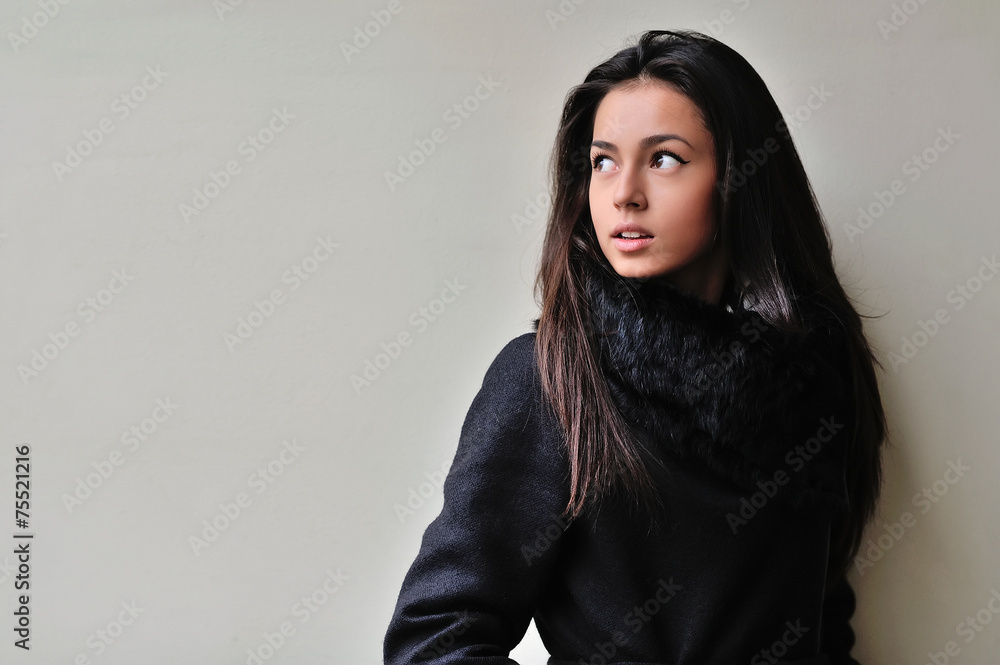 Beautiful brunette girl portrait Beautiful brunette girl portrait