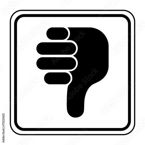 Logo pouce. Vers le bas.