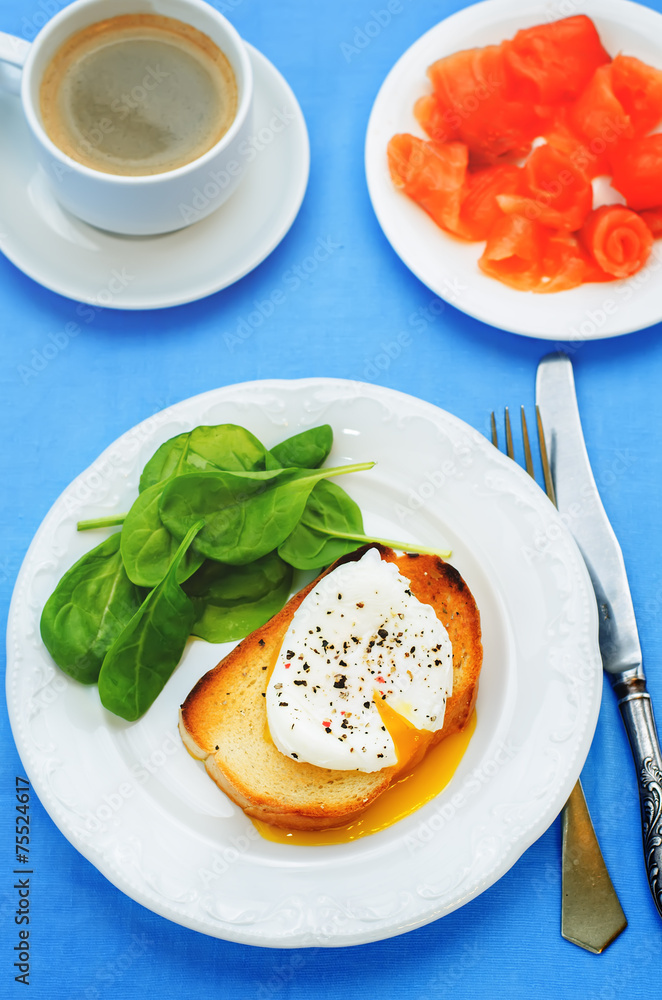 poached egg with spinach poached egg with spinach