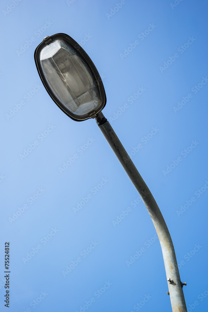 street light on blue sky