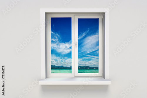 Sea landscape in the window
