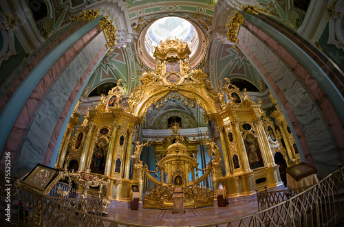 Interior of Peter and Paul cathedral in Saint-Petersburg