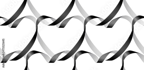 Heart shape from ribbon BACKGROUND. black