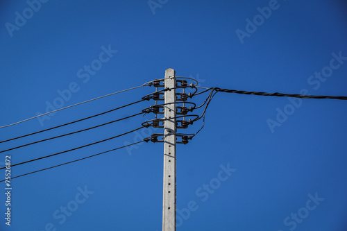 Poles are many power lines
