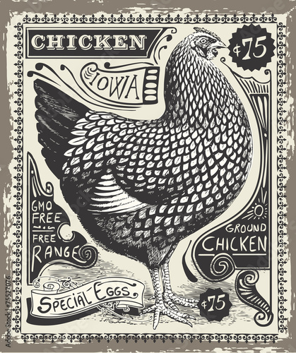 Vintage Poultry and Eggs Advertising Page Vector