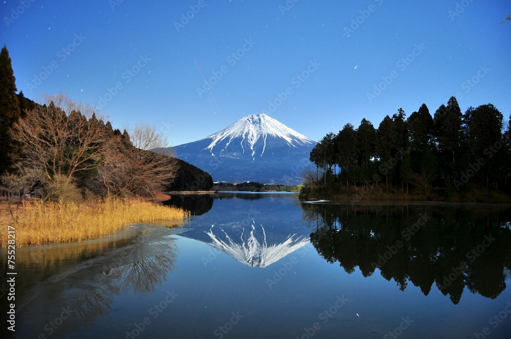 田貫湖からの富士山　夜景