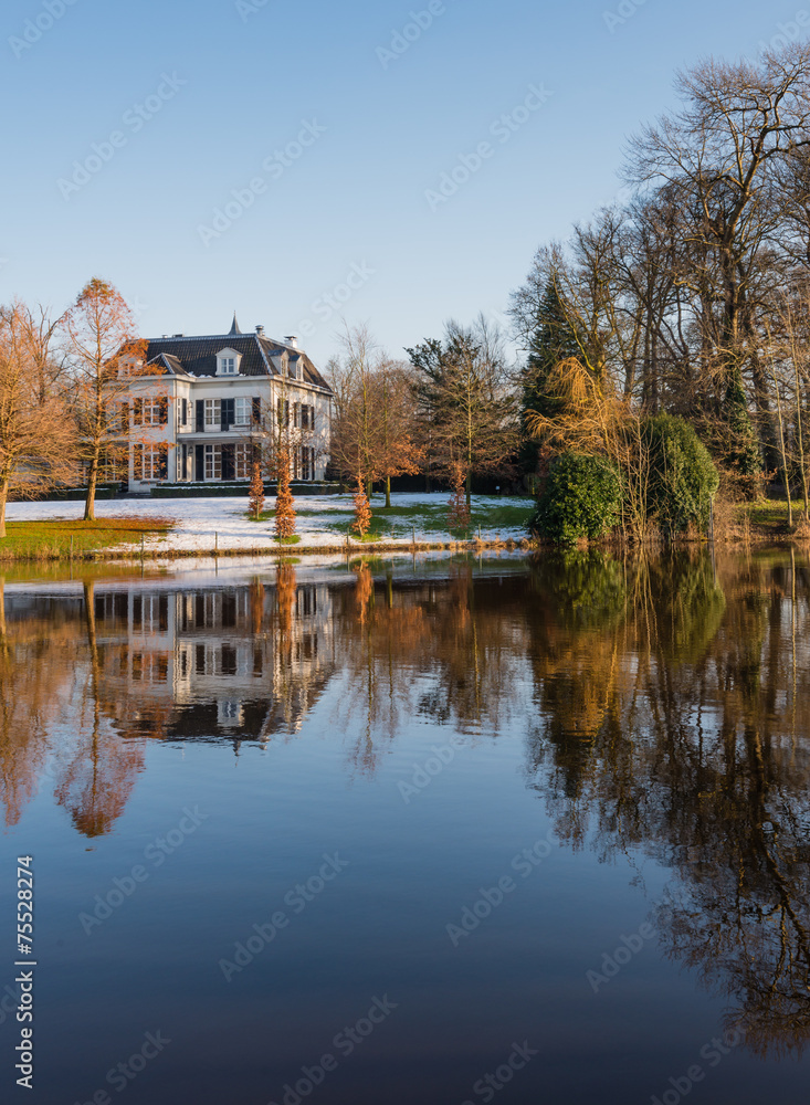 Historic estate reflected in the water Historic estate reflected in the water