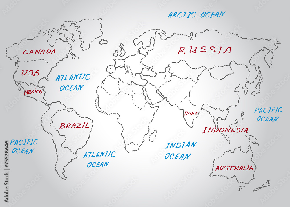 World map. Sketch. Vector illustration. World map. Sketch. Vector illustration.