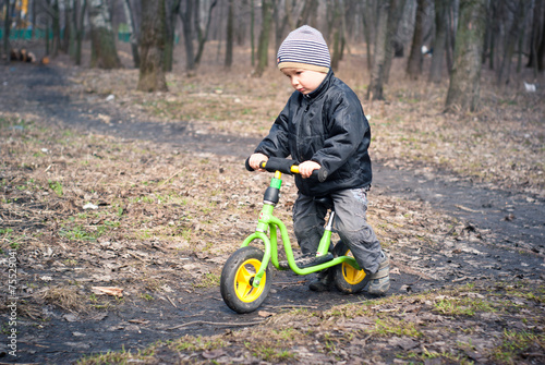 Boy on his first bike