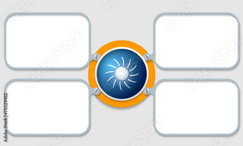 four vector frames for text and sun