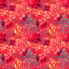 Fotobehang Rood patronen Abstract bloemenpatroon naadloos ontwerp  © OlgaLIS