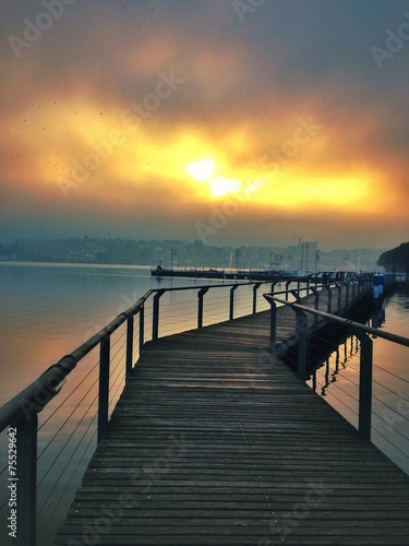 tramonto sul lago d Iseo