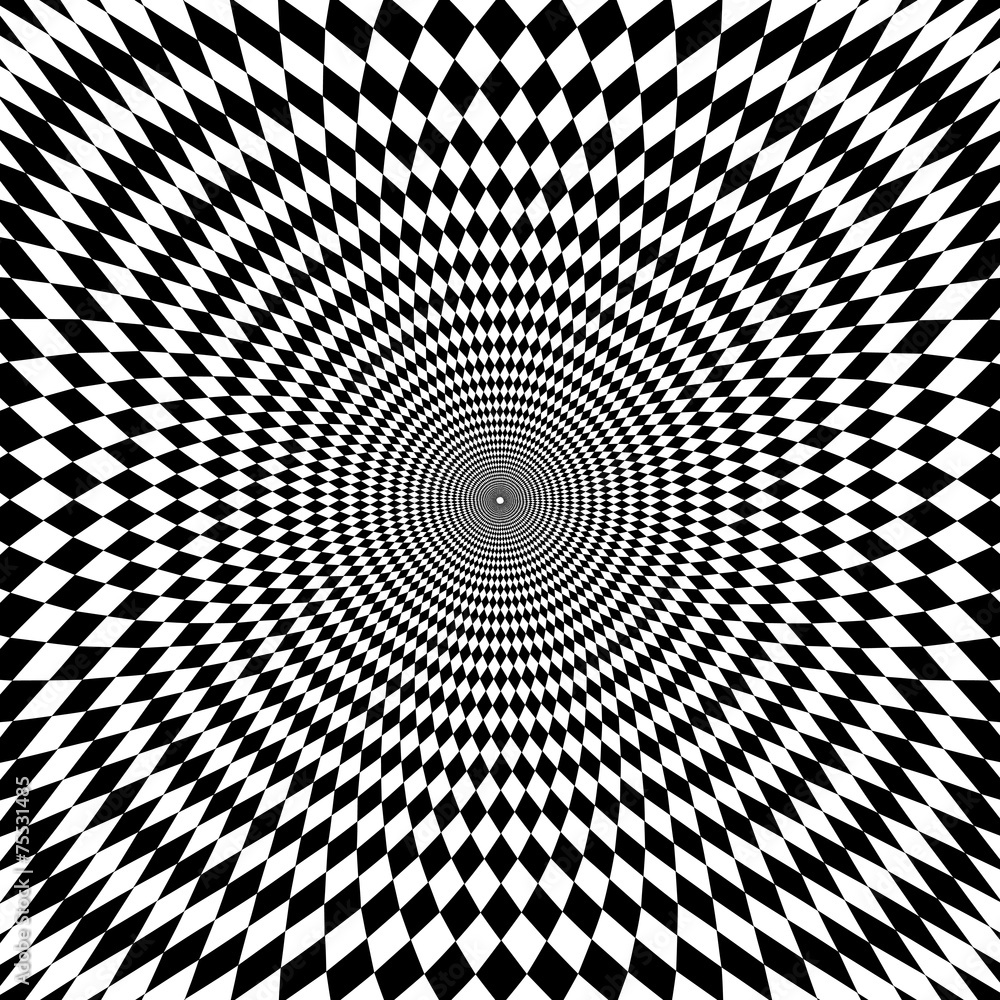 Fototapeta premium Vector optical illusion zoom black and white background 