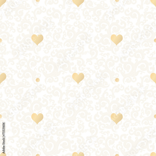 White texture gold hearts.