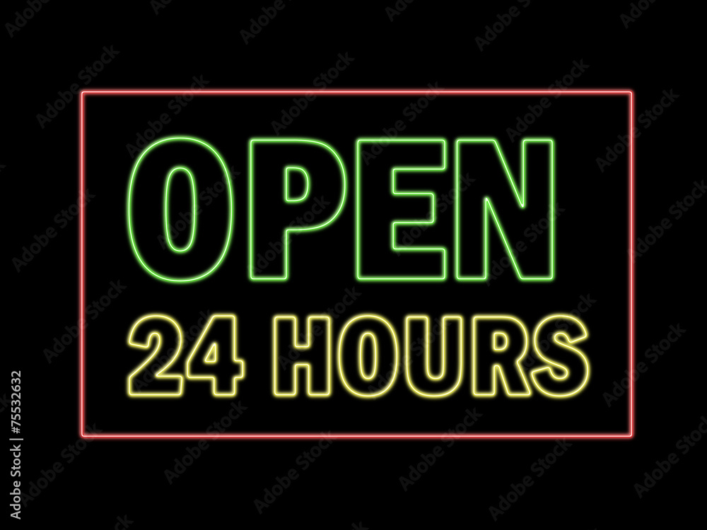 Open 24 hours in neon Open 24 hours in neon