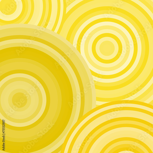 Yellow ripples, circles, abstract geometric background