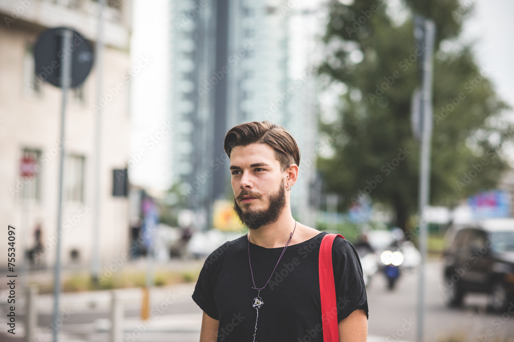 young handsome bearded hipster man young handsome bearded hipster man