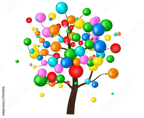Tree. birthday. Balls. Balloons. Public Holiday