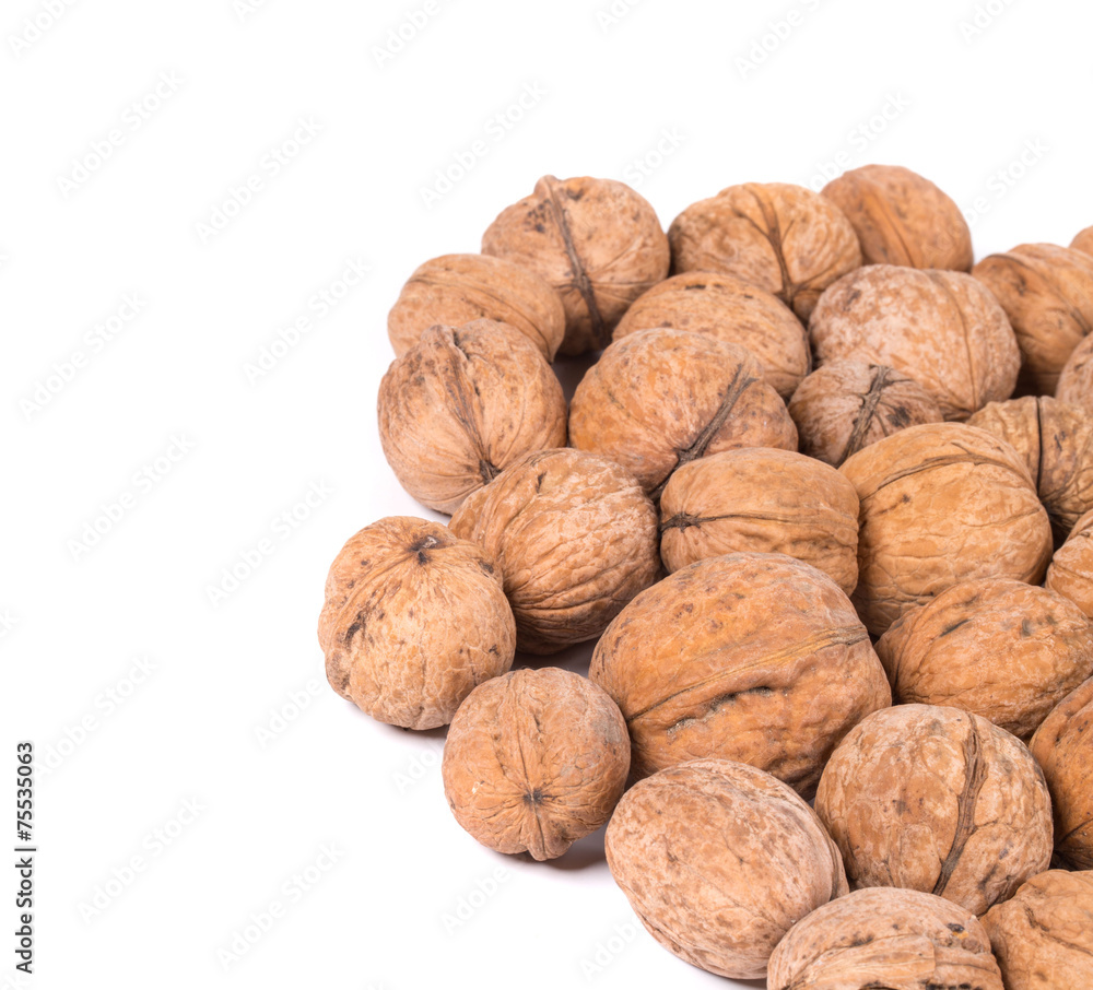 Close up of walnuts bunch. Close up of walnuts bunch.