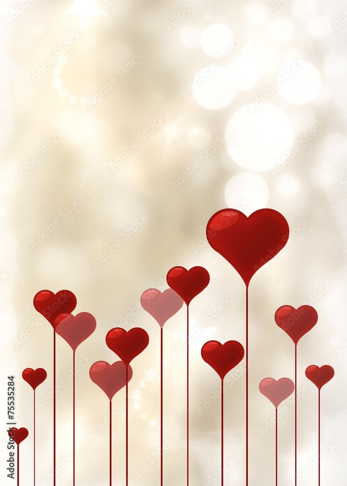 Herzen auf Bokehhintergrund (Valentinstag)