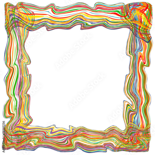 Abstract rainbow curved stripes color line frame background 