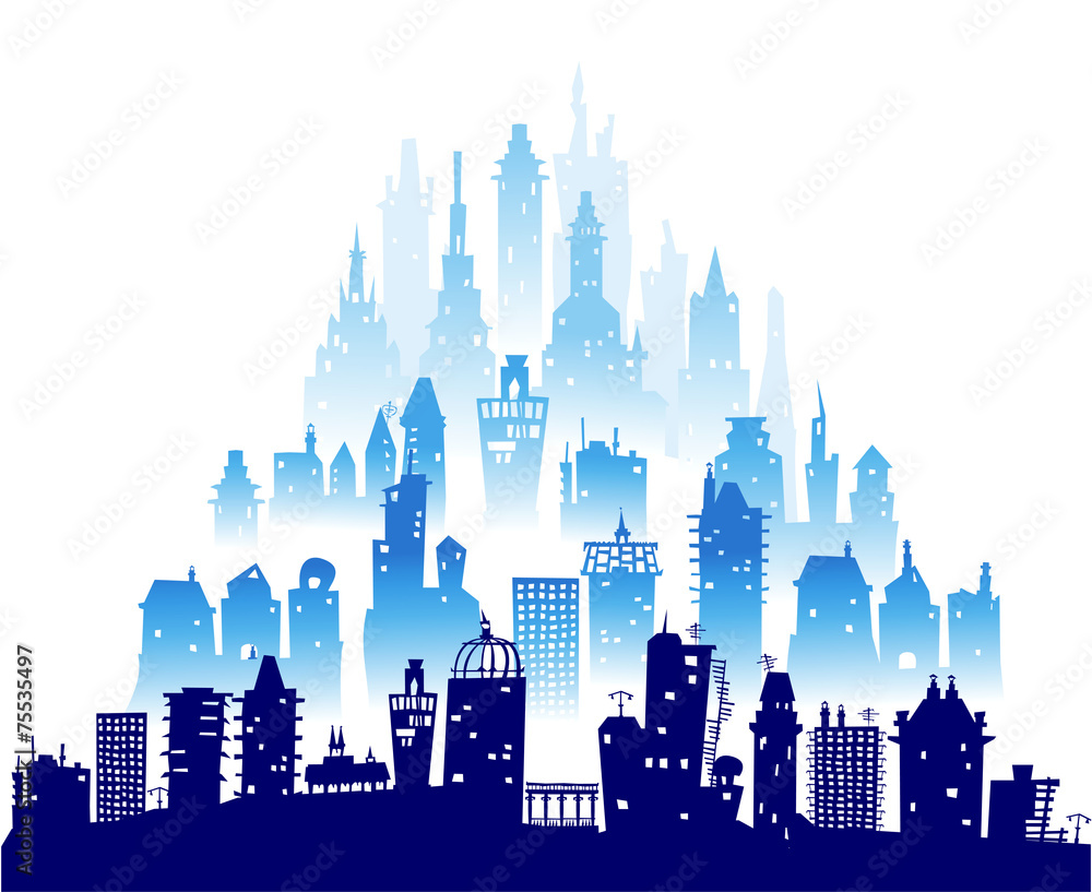 City background made of building silhouettes