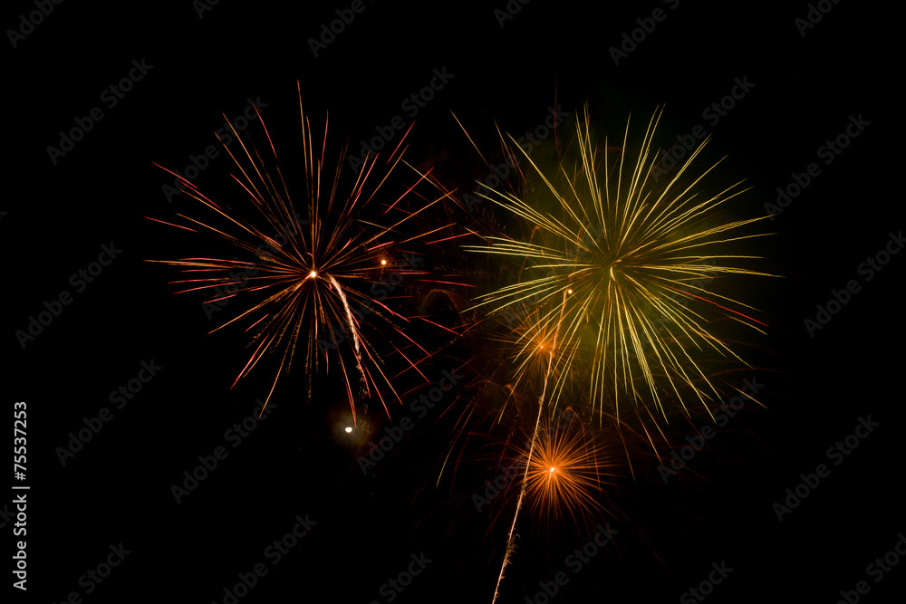 Colorful fireworks and sparkles for celebrating an event