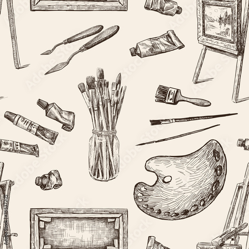 pattern of the tools for painting photo