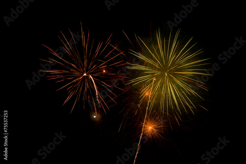 Colorful fireworks and sparkles for celebrating an event
