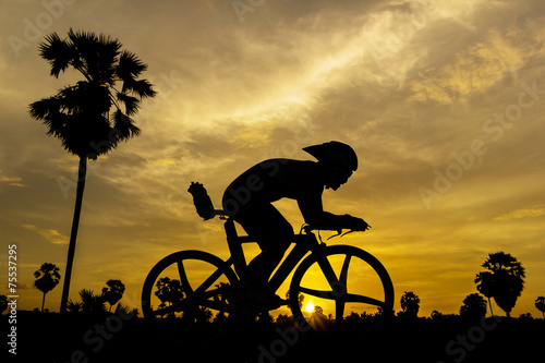 Cycling on sunset