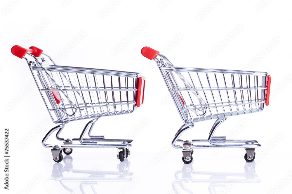shopping carts isolated on white shopping carts isolated on white