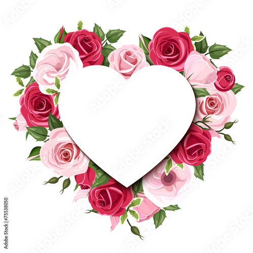 Background with roses and lisianthus flowers. Vector eps-10.