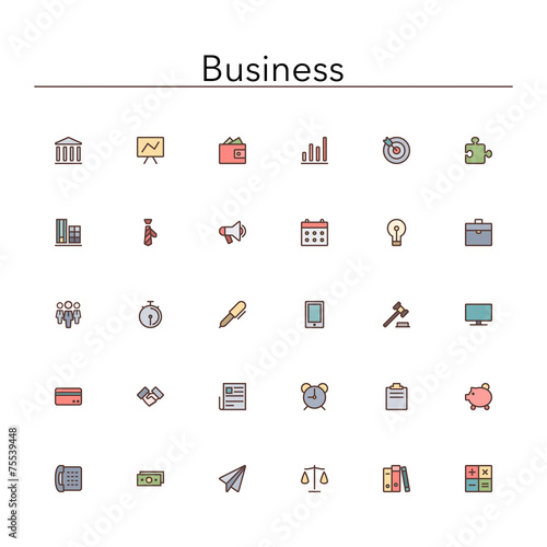Business Colored Line Icons